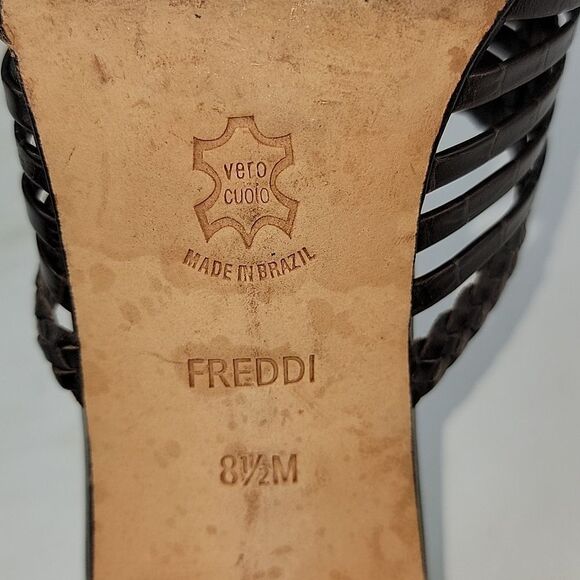 Brighton Freddi Brown Leather Strappy Heeled Women's Mule - Picture 14 of 15